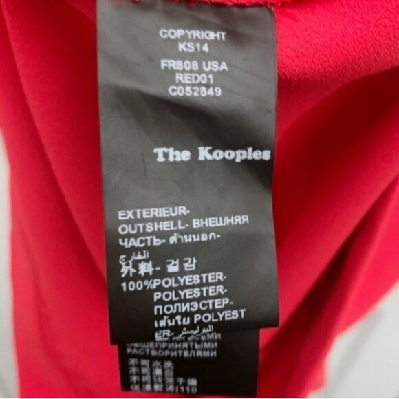 THE KOOPLES Red Short Sleeve Embroidered Lace Mini Shift Dress Women's Size M - Picture 15 of 16